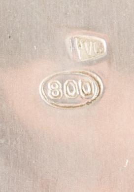 TESERVIS 4 dlr låghaltigt silver tidigt 1900-tal.