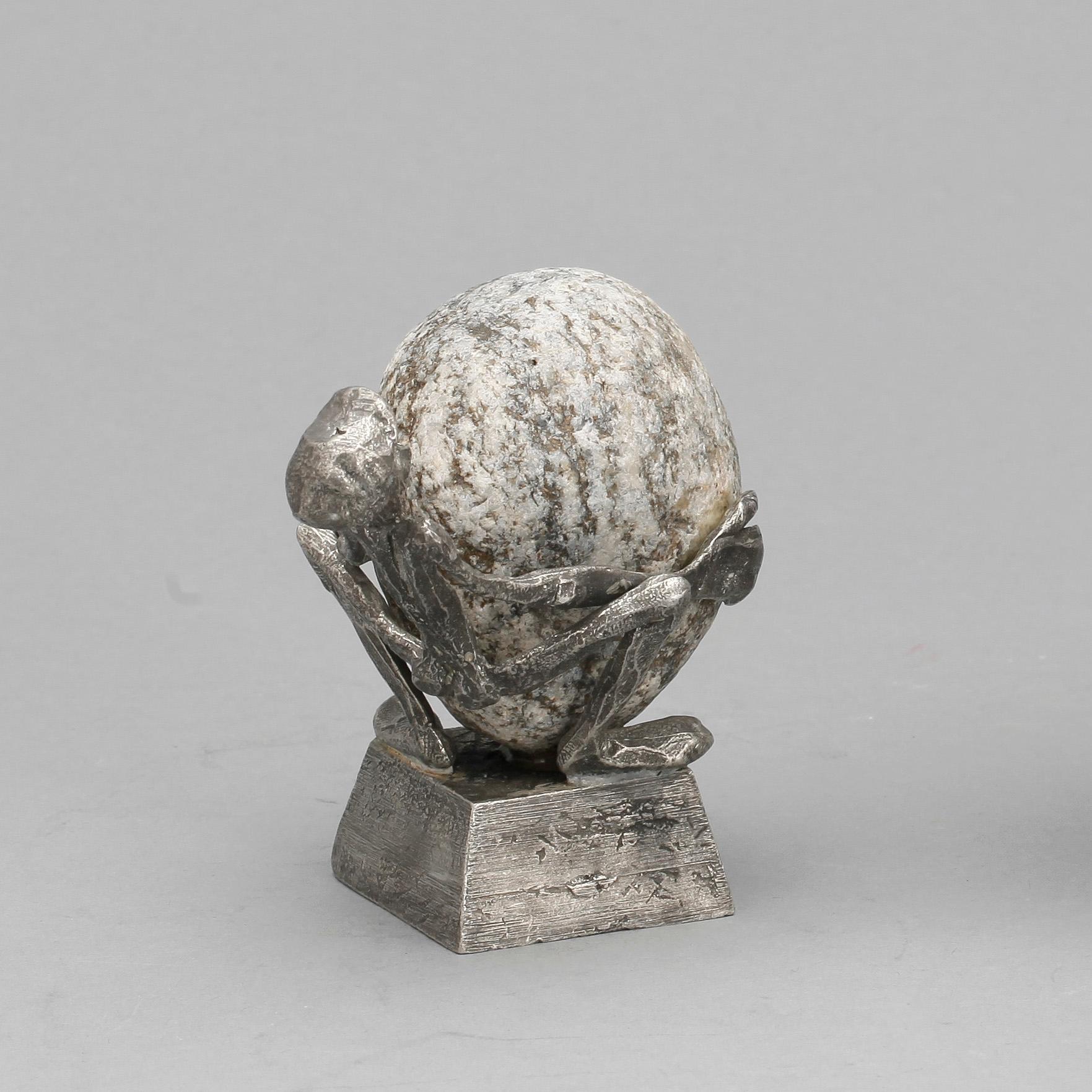 HENRY GUSTAFSSON, skulptur, sten och tenn, signerad, Vimmerby, 1983.