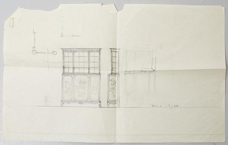 Axel Larsson, vitrinskåp, 1930-40-tal.