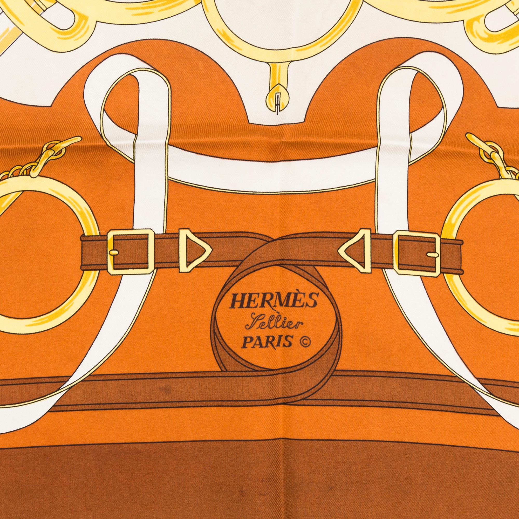 HERMÈS, an 'Eperdon d'Or' silk scarf.