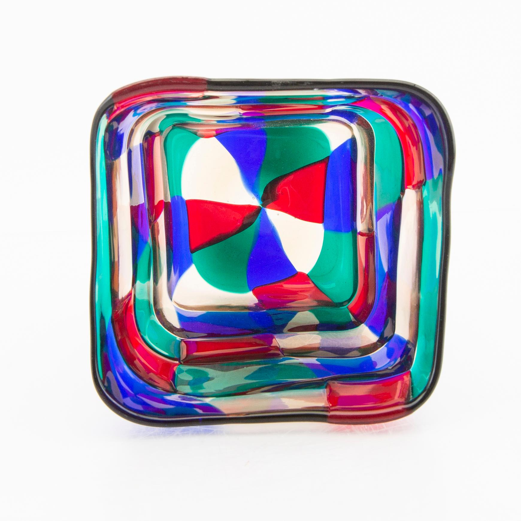 Fulvio Bianconi, a Pezzato glas vase from Venini Italy mid 1900s.