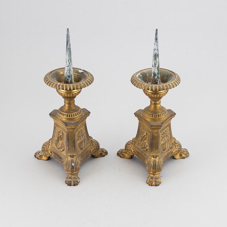 A pair of candlesticks from the 19th century.