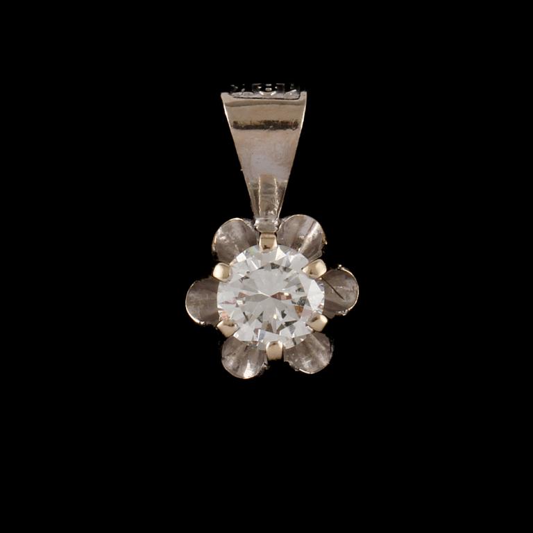 HÄNGE, 18k vitguld med briljantslipad diamant, ca 0.25 ct. Lennart Magnusson, Göteborg. Vikt 0,5 g.
