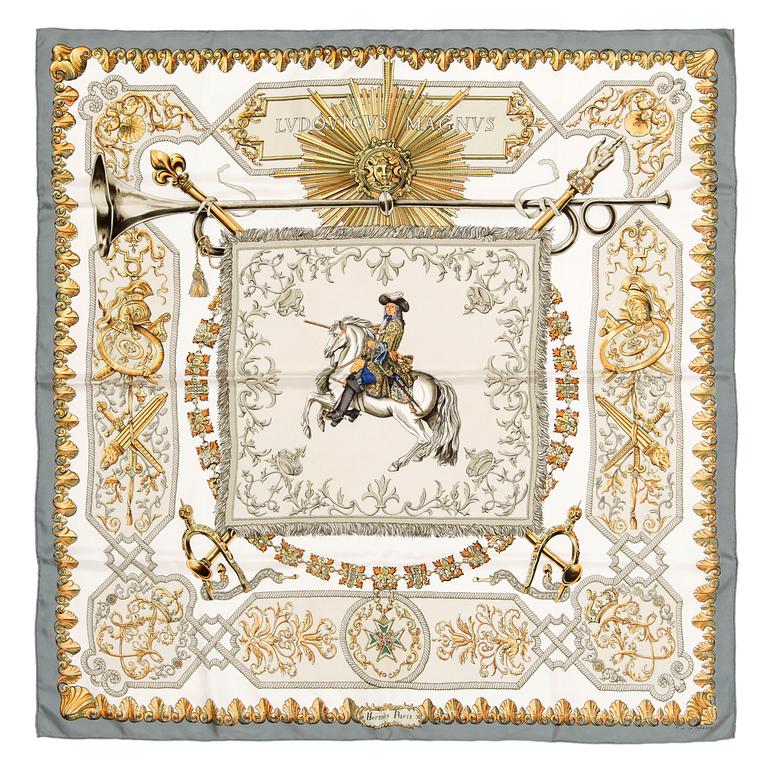 HERMÈS, silk scarf, "Ludovicus Magnus".