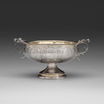 510. A Swedish 18th century parcel-gilt bowl, marks of Olof Grubb, Hudiksvall 1793.