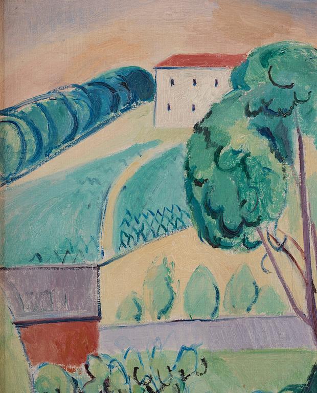 Einar Jolin, Landscape with buildings.