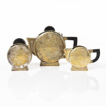 Christian Fjerdingstad, a three-piece Art Deco tea service, Christofle, France, first half of the 20th century.
