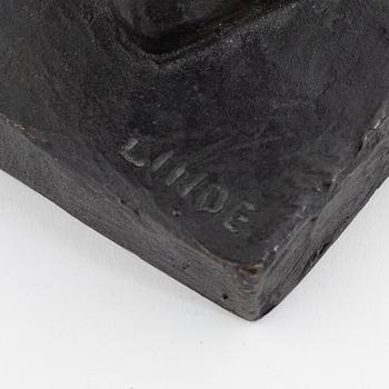 Peter Linde, a bronze sculpture, signed.