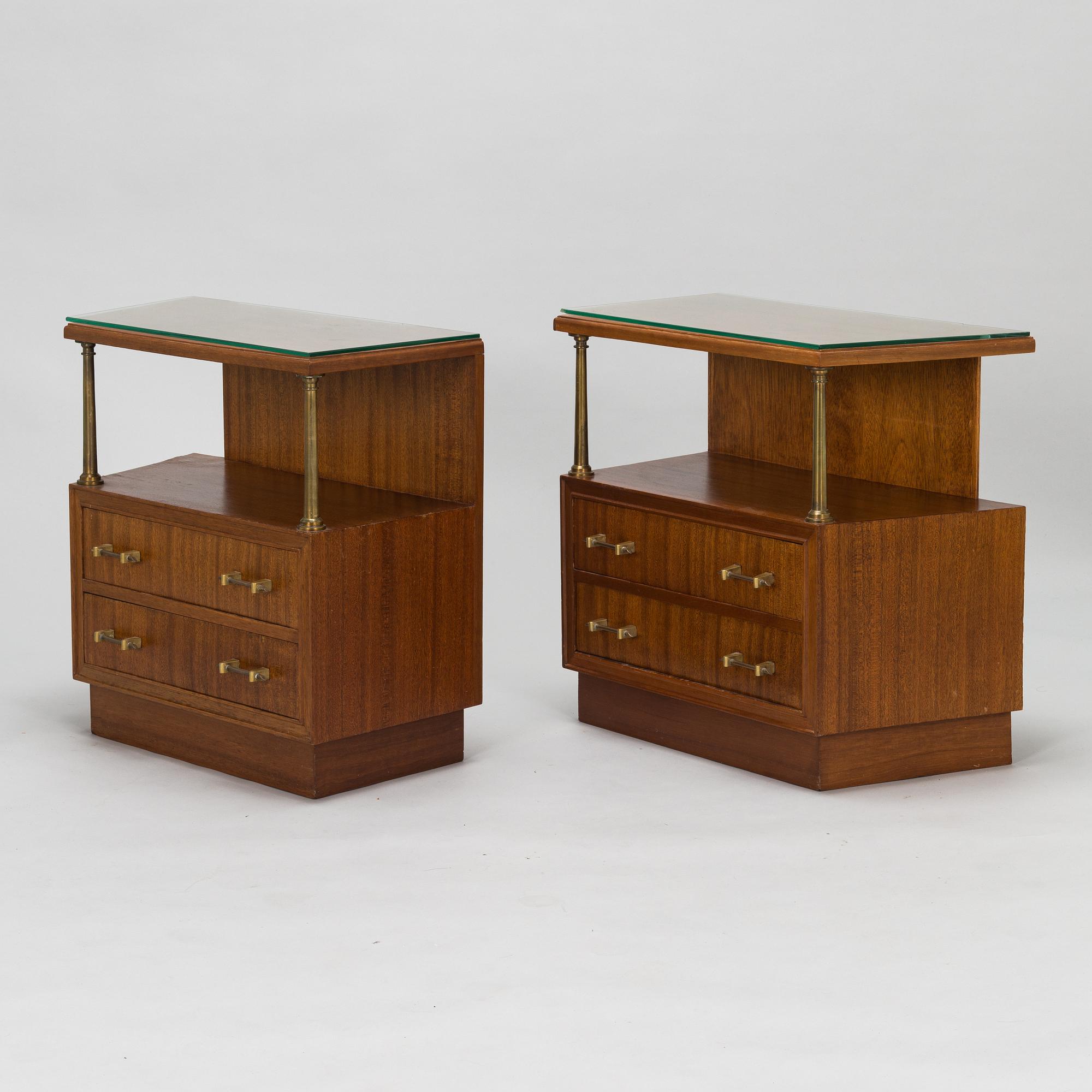 A pair of bed side tables, 1960s-70s.