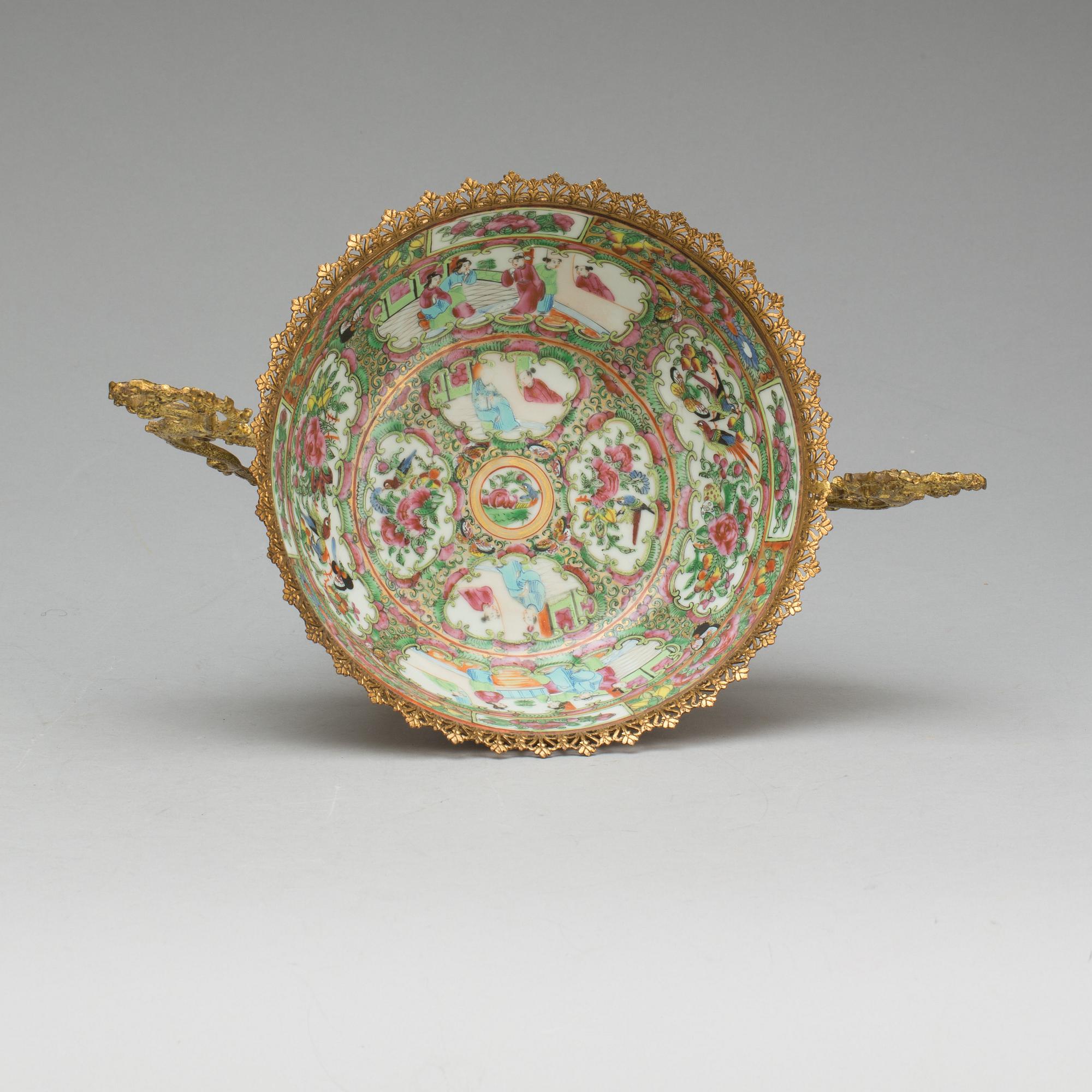 SKÅL, porslin, Kanton, 1800-tal.