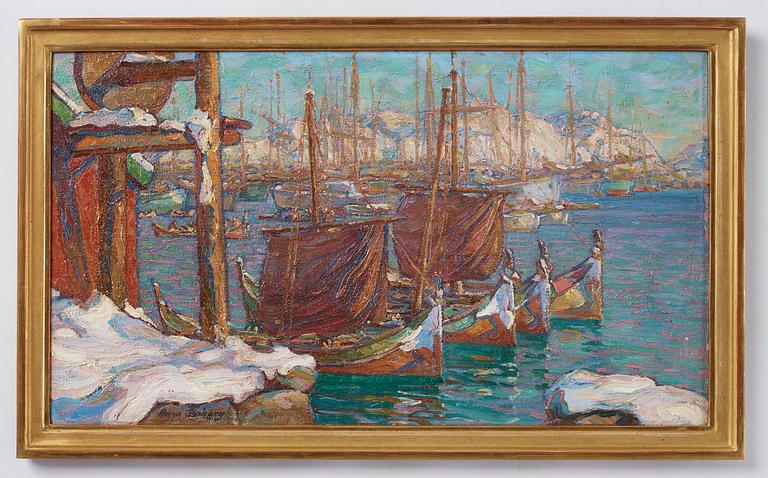 Anna Boberg, Spring day by the harbour (motif from Lofoten).