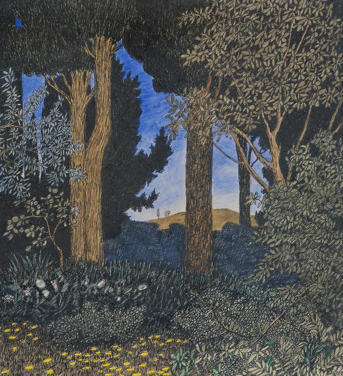 Oskar Bergman, Grove in Fiesole, Italy.
