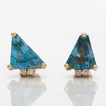 Amsterdam Sauer,a pair of 18K gold earrings with topazes and diamonds.