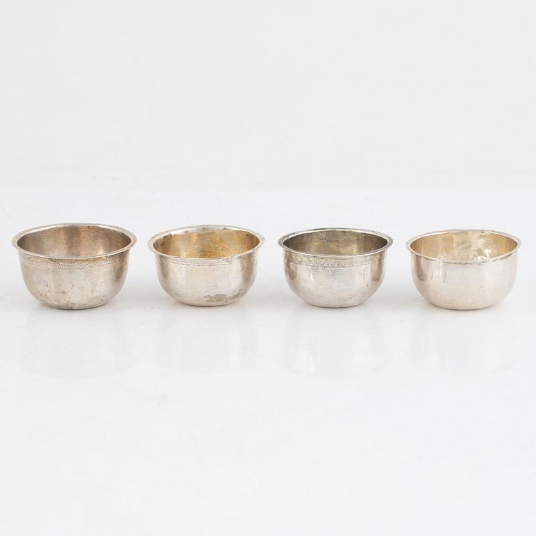 Four Swedish Silver Tumblers, circa 1800.