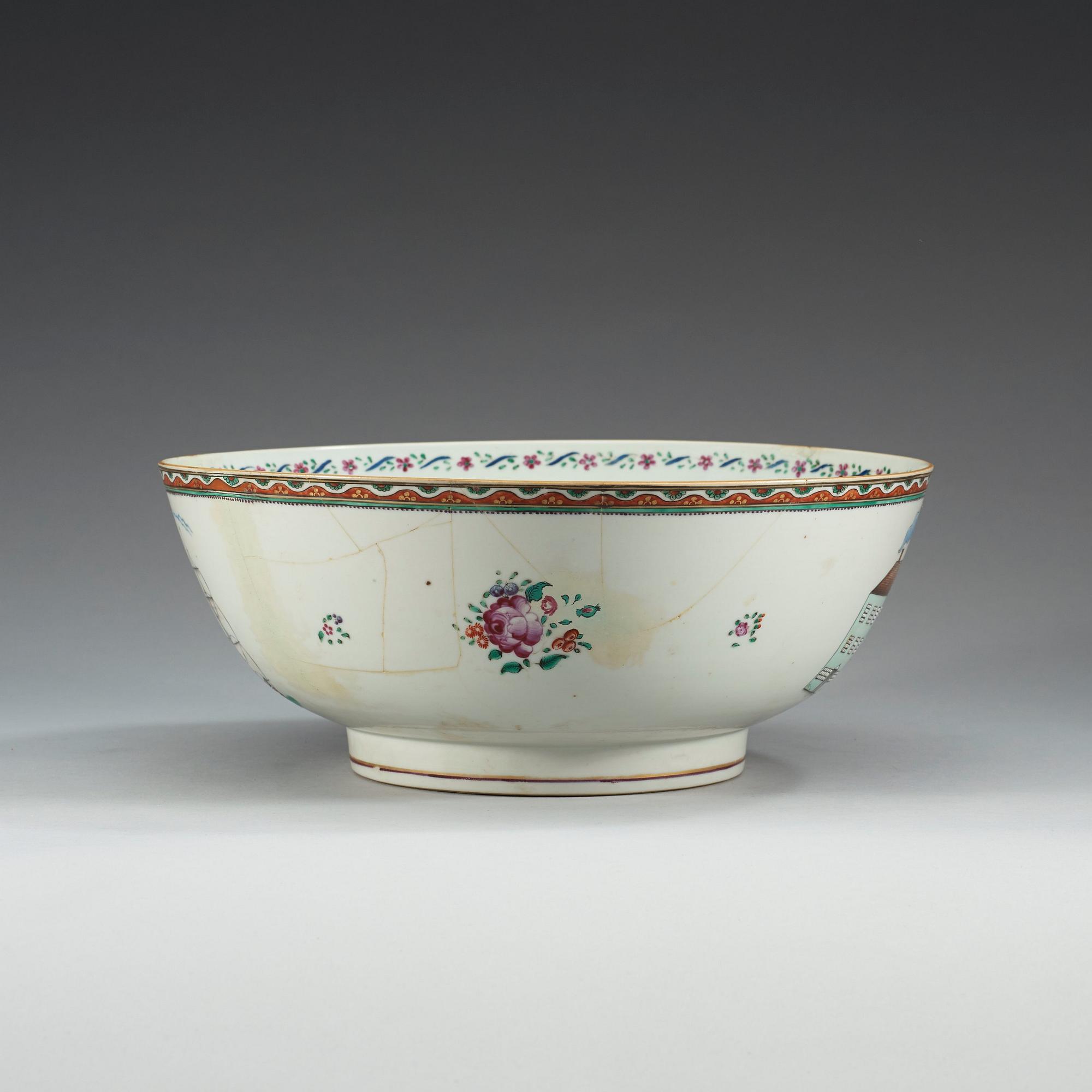 BÅLSKÅL, kompaniporslin. Qing dynastin, Qianlong (1736-95).
