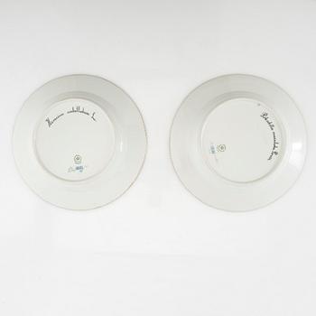 Plates 2 pcs "Flora Danica" Royal Copenhagen Denmark 1964 and 1966 porcelain.