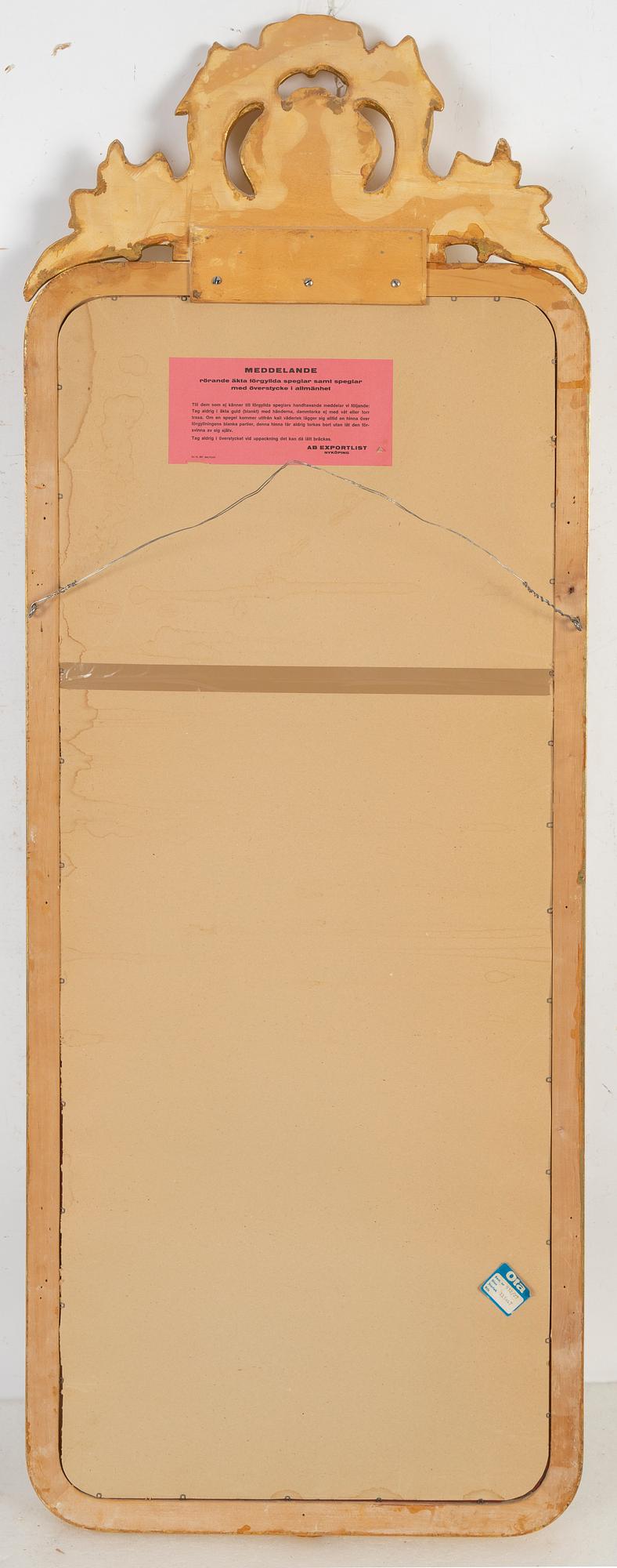 Spegel med konsolbord, rokokostil, 1900-talets mitt.