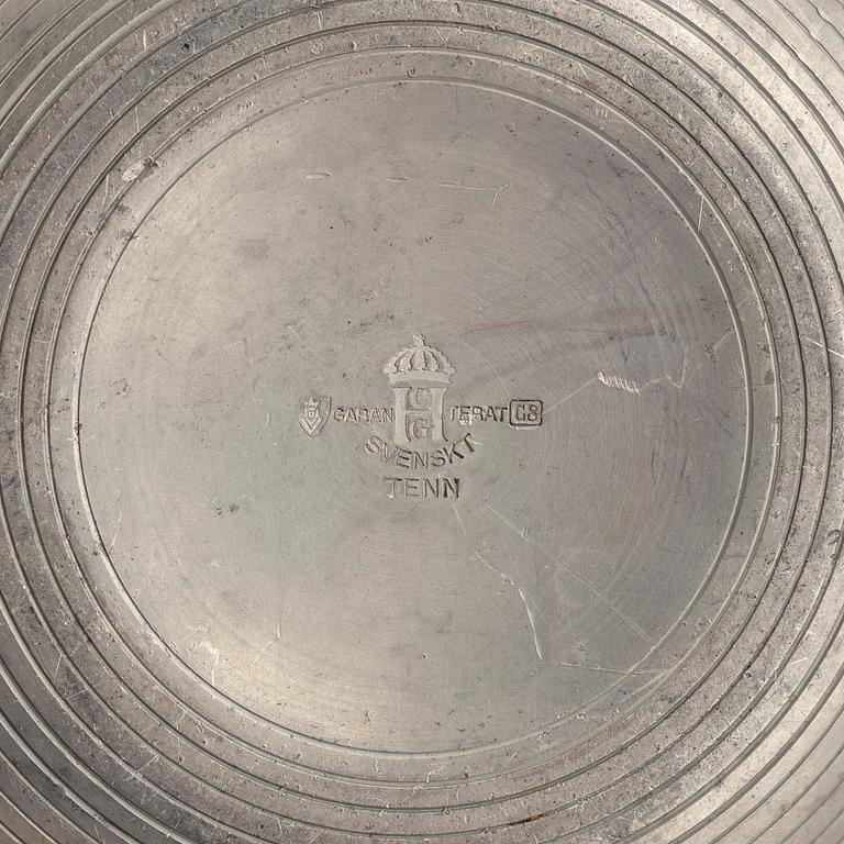 Sylvia Stave, a pewter vase, for CG Hallberg, Stockholm 1932.