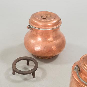 Four copper objects, 19th century.