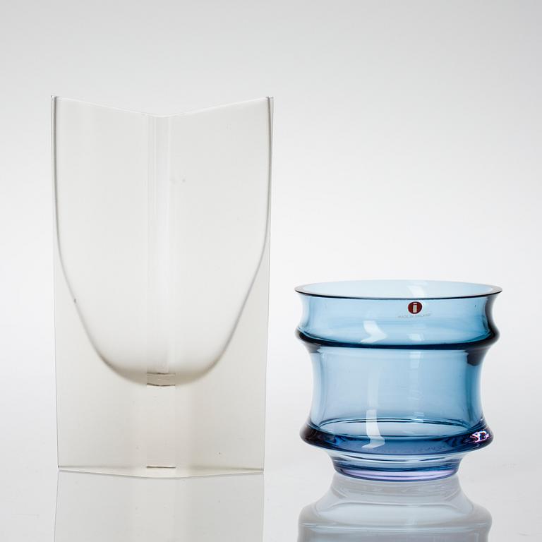 KONSTGLAS, 2 st, signerade Tapio Wirkkala, 3506 och 3322.