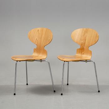 STOLAR, 7 stycken, "Myran", Arne Jacobsen, Fritz Hansen, 1900-talets fjärde kvartal.