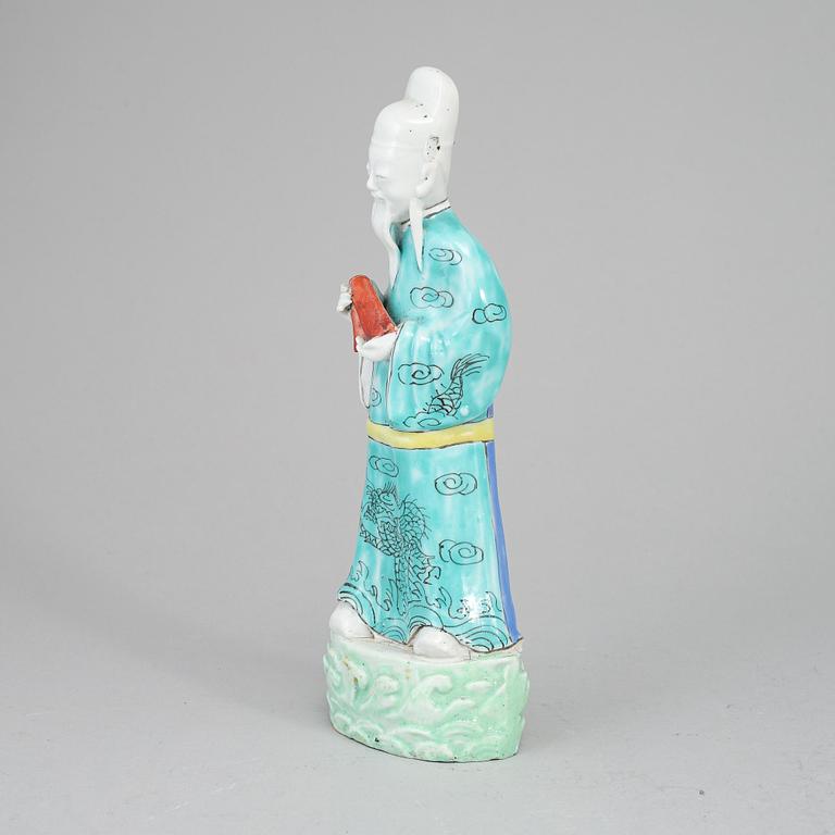 A famille rose figure, Qing dynasty, 19th century.