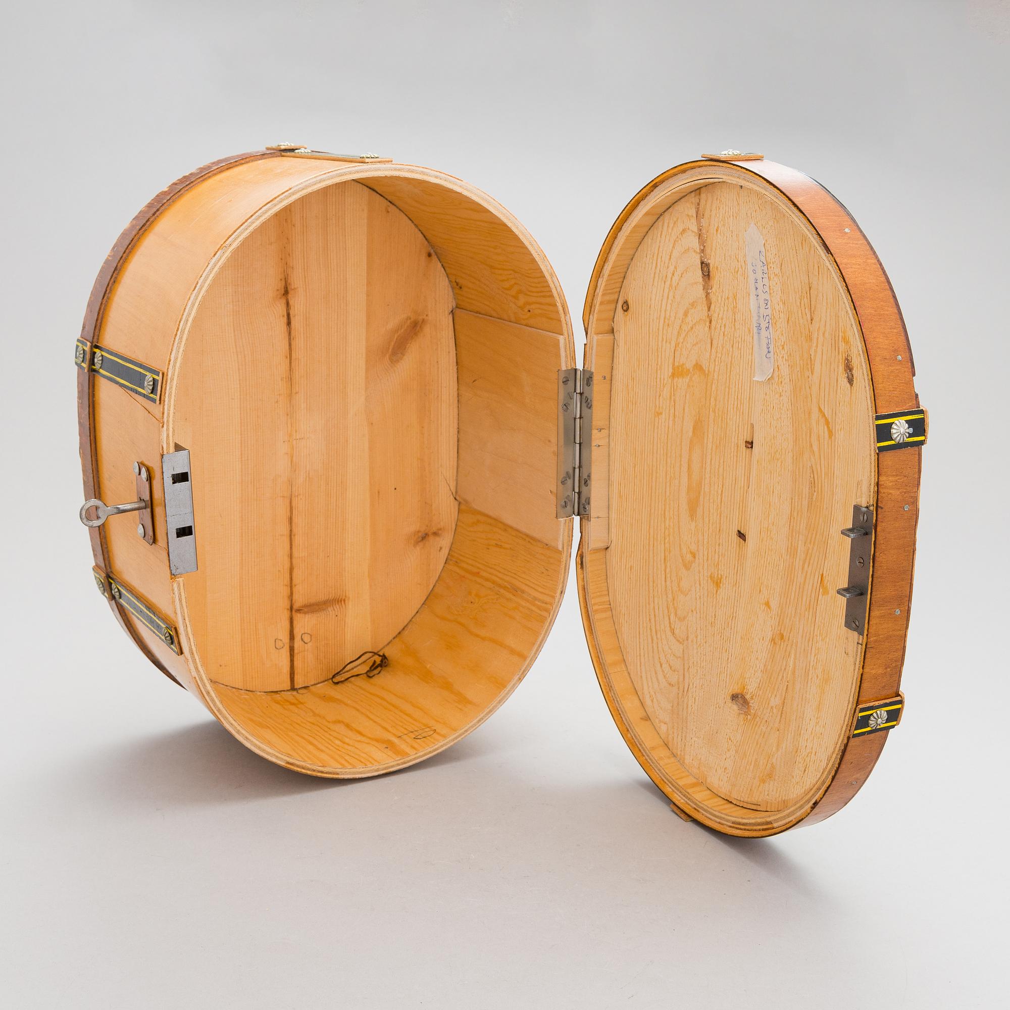 A sami handicraft / duodji 'Giisa'-coffin reportedly made in  Sorsele 1962.