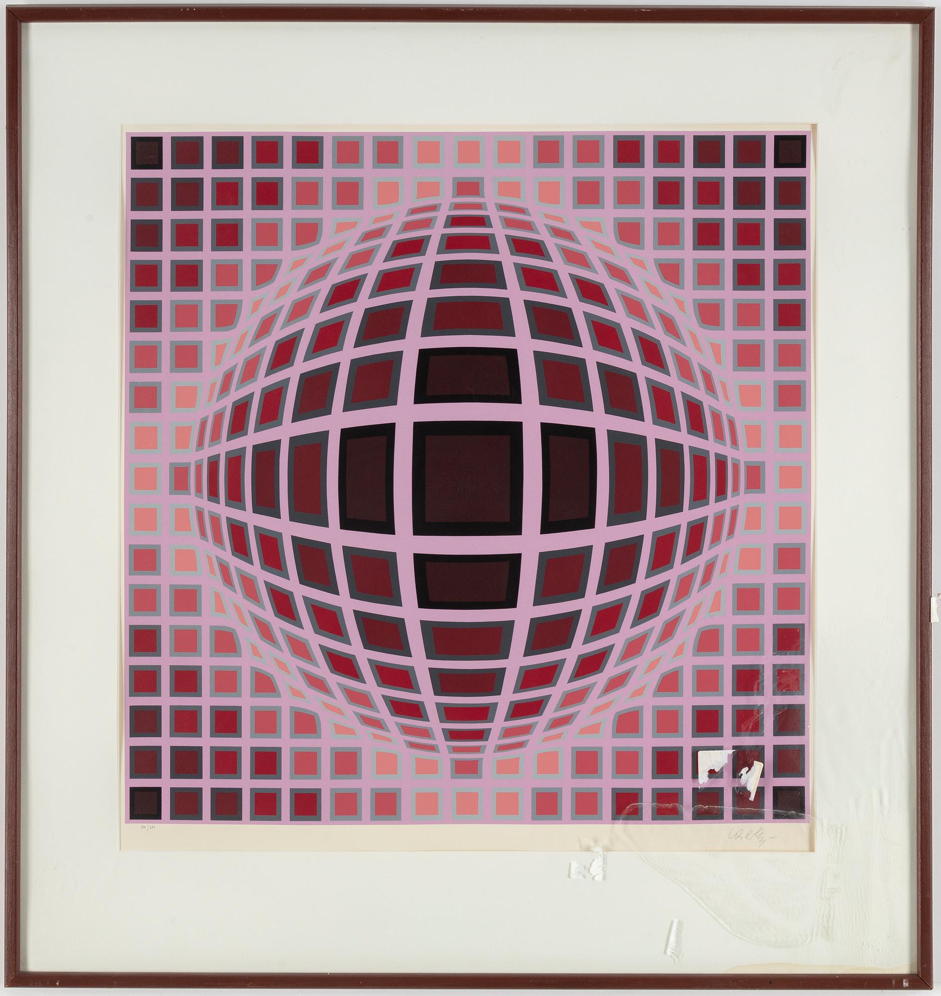 VICTOR VASARELY, silkscreen in colours, signed 174/225 cm.
