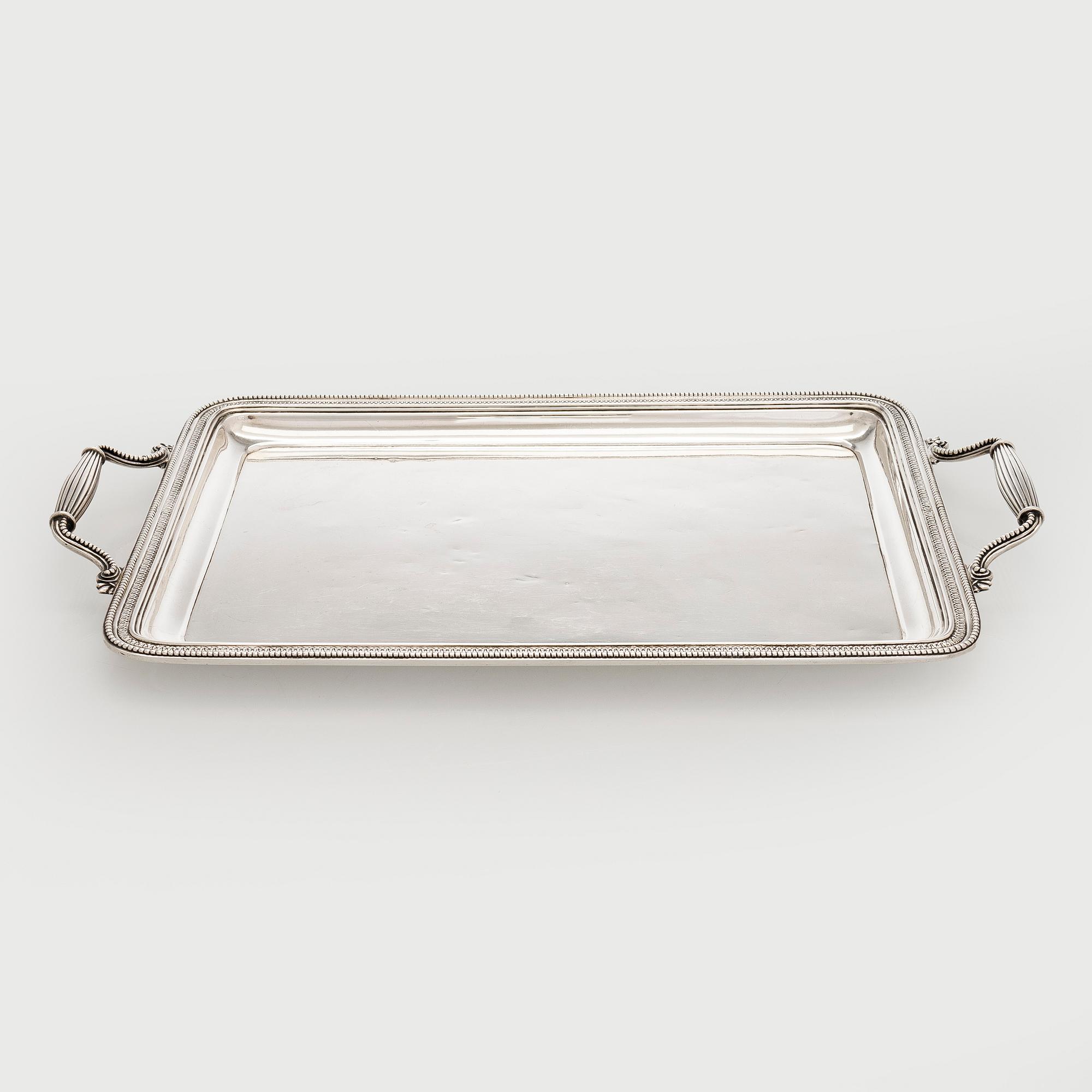 K. Fabergé, a silver tray, Saint Petersburg 1898-1903.