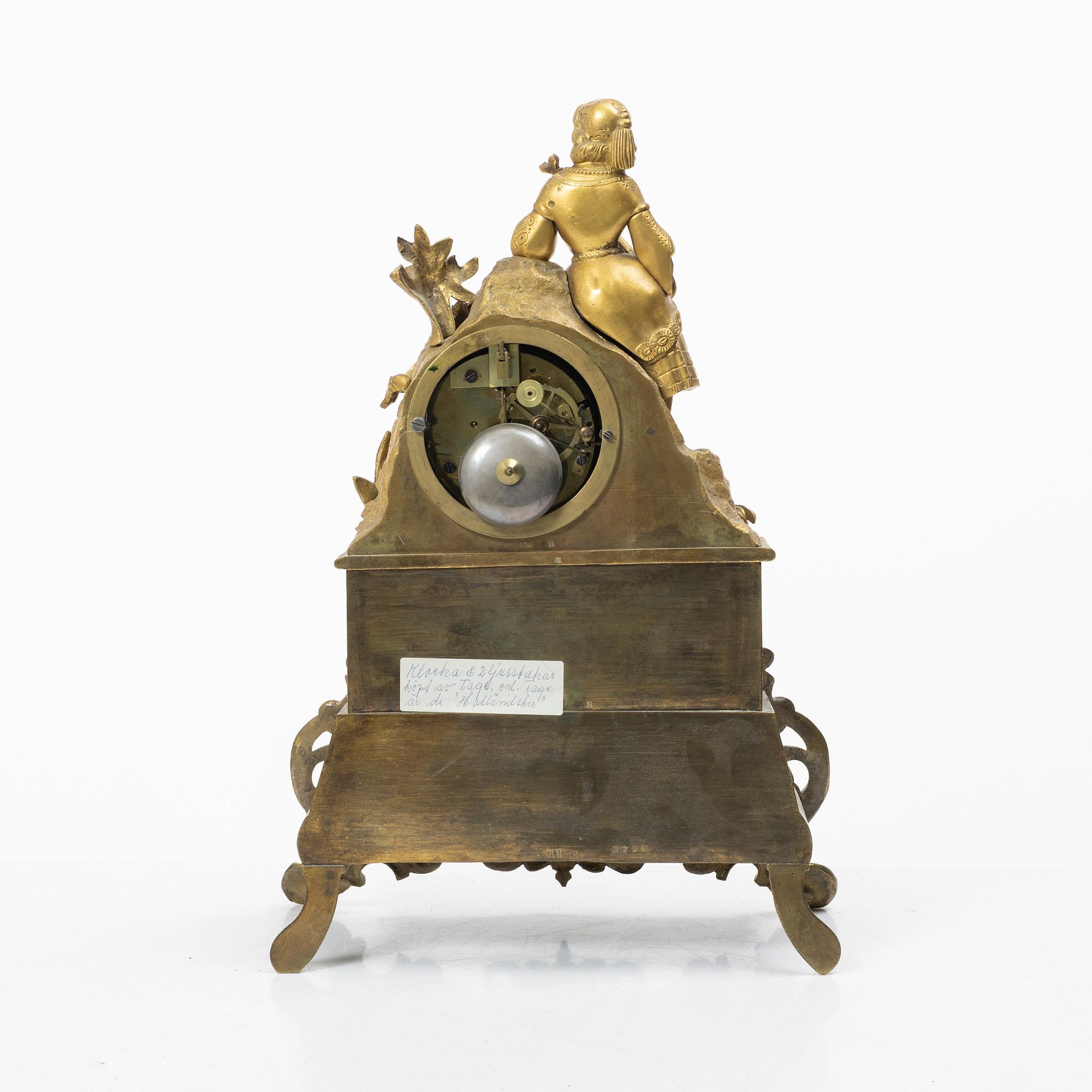 A table pendulum clock, late 19th century.