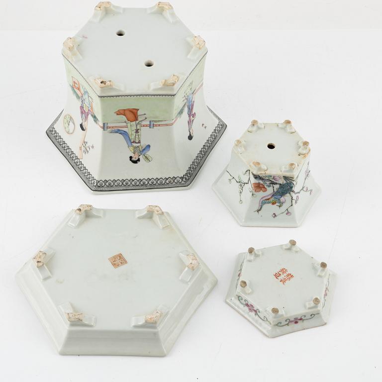 Two porcelain flower pots, China, 19th-20th century.
