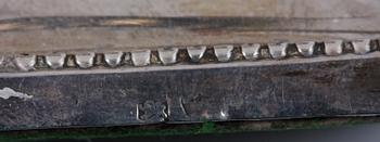 LJUSSTAKAR, ett par, silver, otydliga stämplar, möjligen Newcastle 1800-tal.