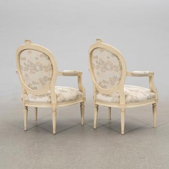 Armchairs, a pair, Gustavian style, 20th century.