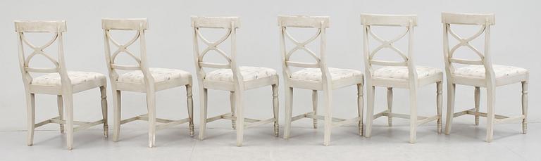 STOLAR, 6 st, gustaviansk stil, s k bellmanstolar, 1900-tal.