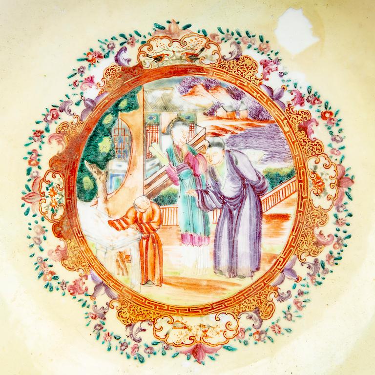 Bålskål, kompaniporslin. Qingdynastin, Qianlong (1736-95).