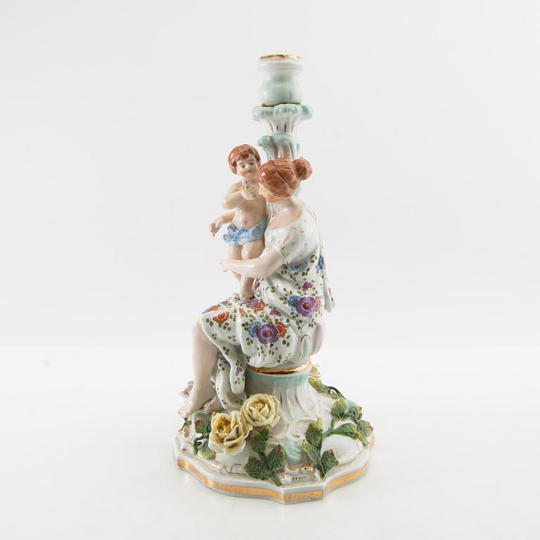 Candle holder/Lamp base Rococo style porcelain first half of the 20th century.