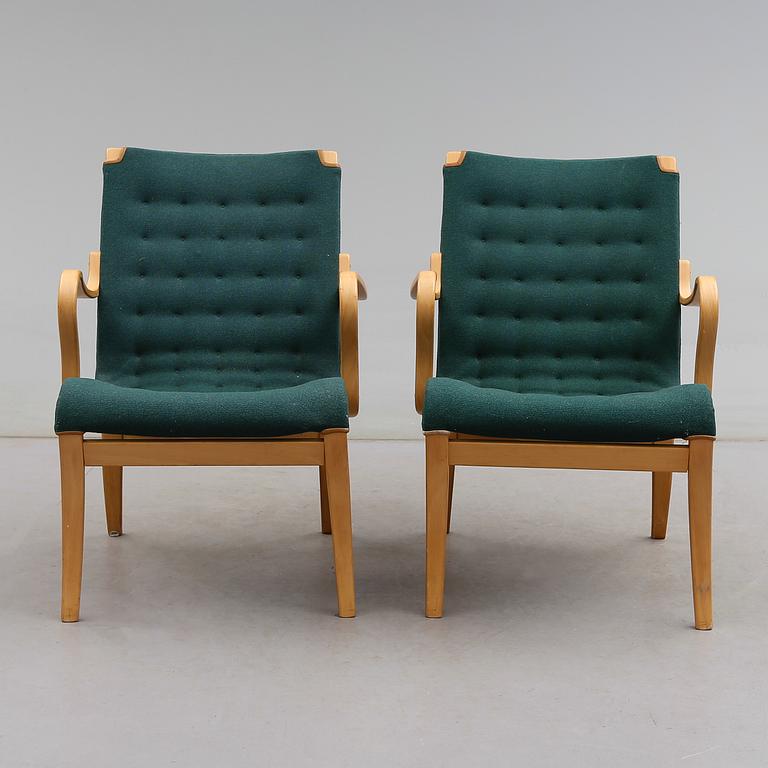 KARMSTOLAR, 1 par, "Mina", Bruno Mathsson, Mathsson International, 1900-talets andra hälft.