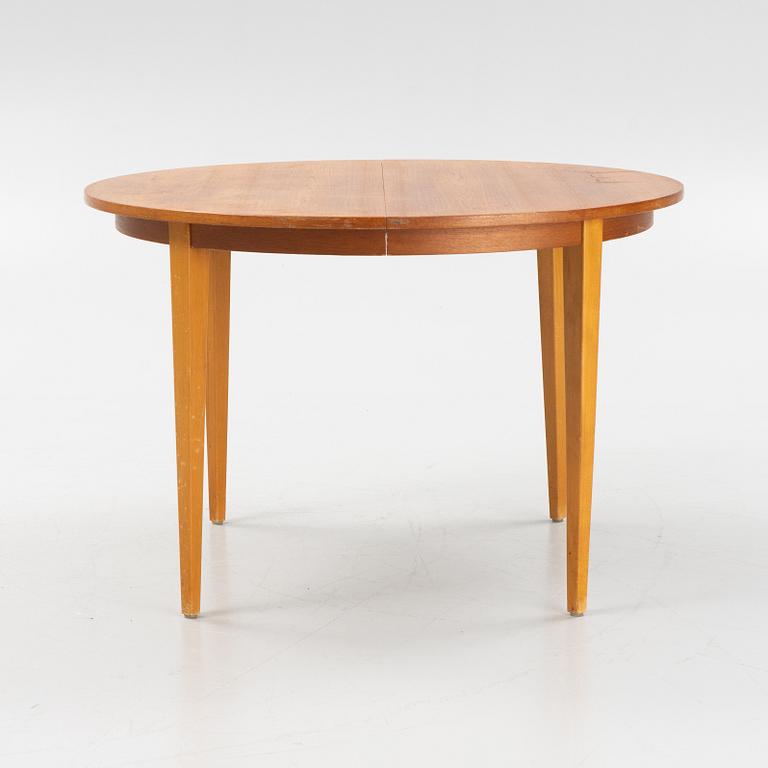 Kai Kristiansen, stolar, 4 st, "Pige/T21", Danmark, 1950/60-tal. Bord medföljer.