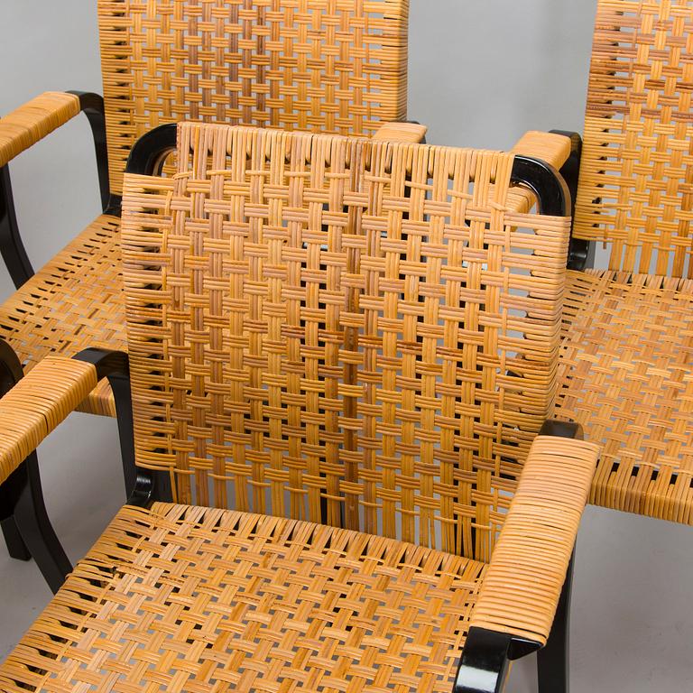 Alvar Aalto, karmstolar, 6 st, modell 45, för Artek 1970-tal.