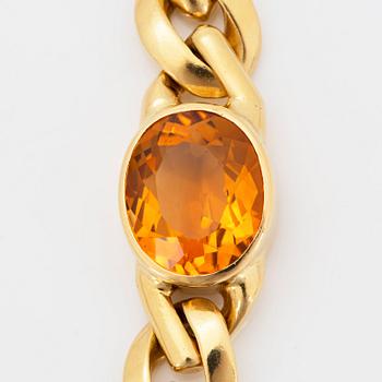 Collier 18K guld med fasettslipade citriner.