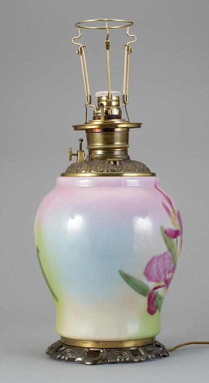 BORDSLAMPA, glas, omkring sekelskiftet 1900.