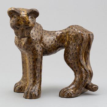 Vicke Lindstrand, skulptur, gepard, modell 3003, Upsala-Ekeby ca 1949.