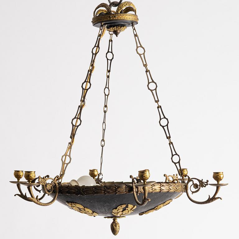 An Empire style chandelier, circa 1900.