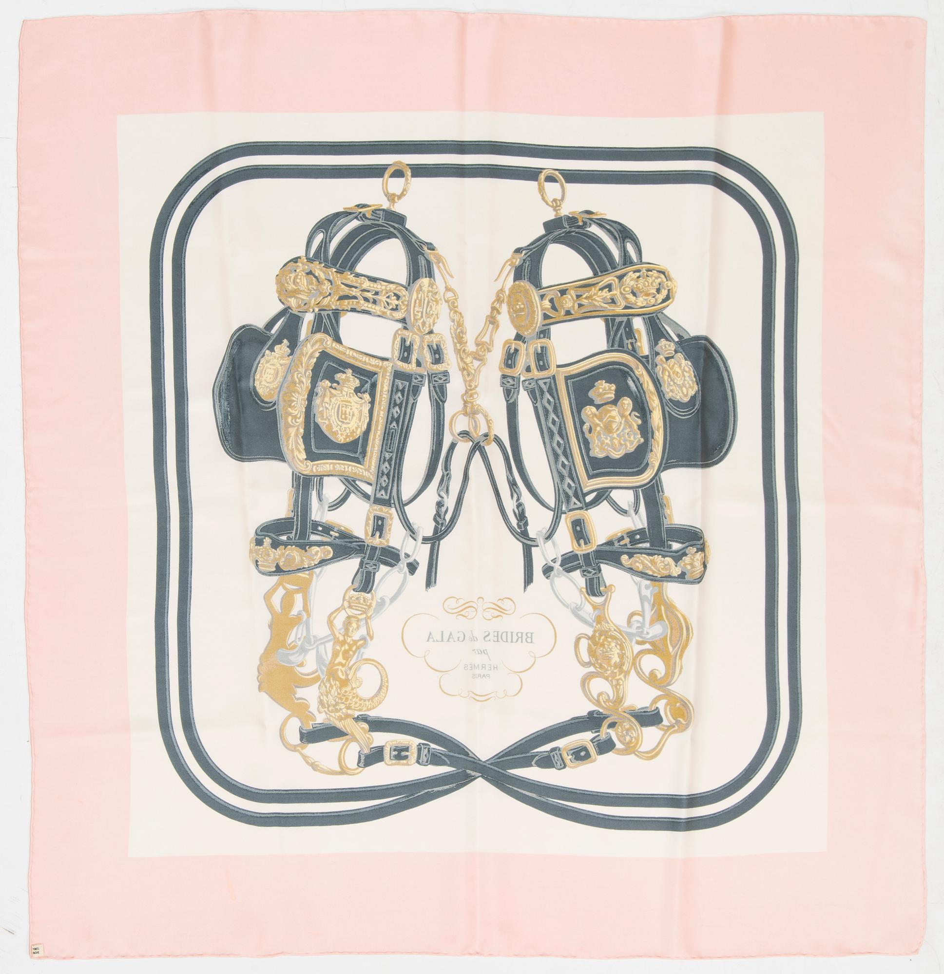Hermès, a 'Brides de Gala' silk scarf.
