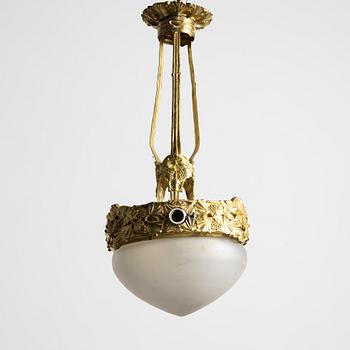 Arvid Böhlmarks Lampfabrik, taklampa, modell 3853 A, jugend, Stockholm, 1910-tal.