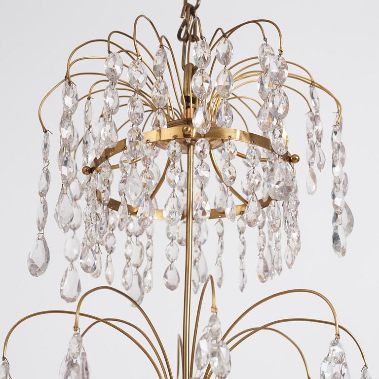 A late Gustavian five-light chandelier, late 18th century.