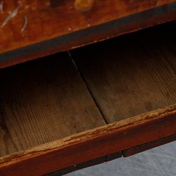 A swedish wooden table from Hälsingland, first half of the 19th century.