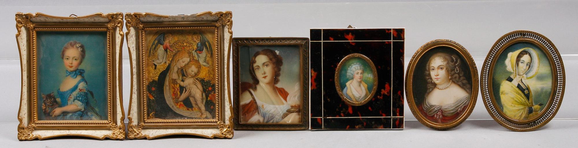 MINIATYRMÅLNINGAR, 4 st. 1800-tal.