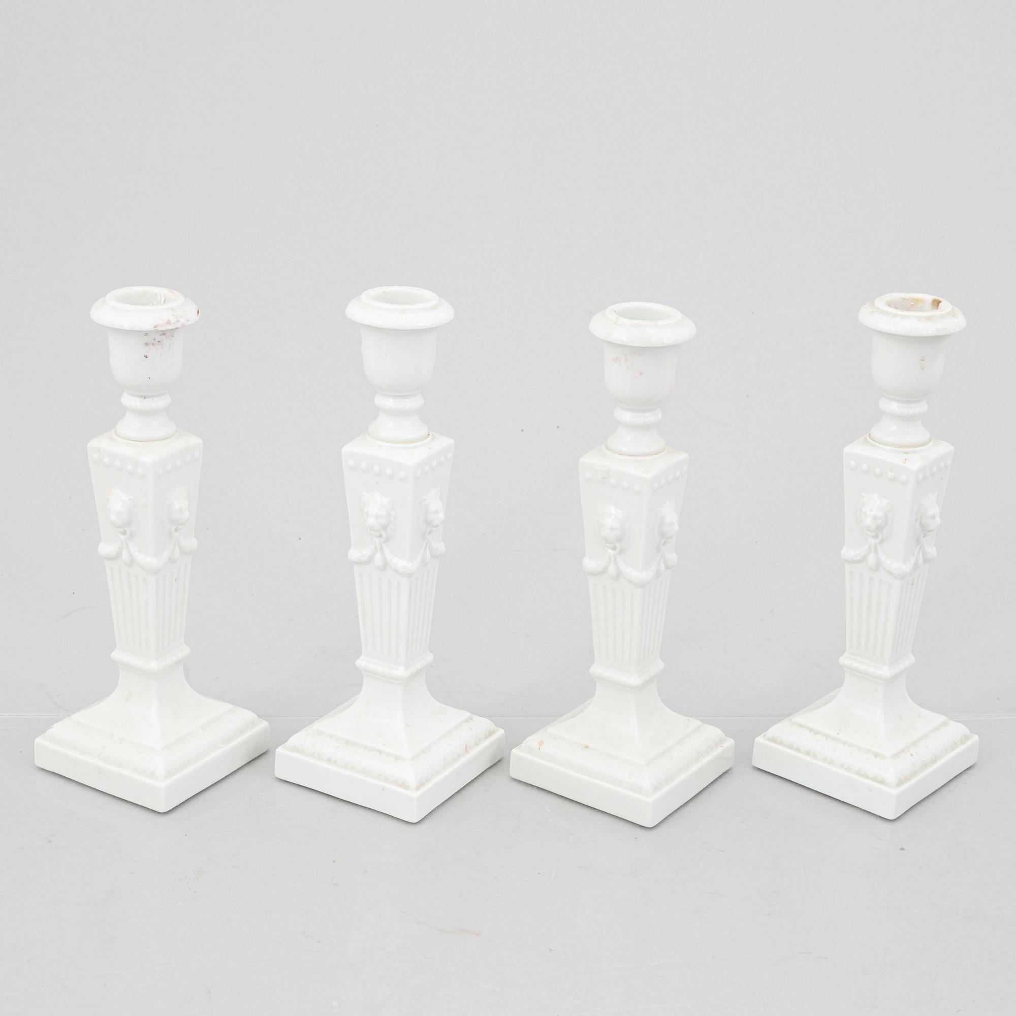 Four porcelain candlesticks, Royal Copenhagen, Denmark, 1967.