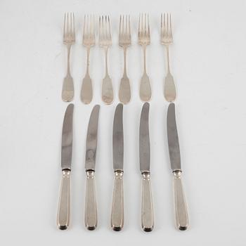 Eleven pieces of silver cutlery, Suomen Kultaseppä Oy, Turku, Finland, 1899-1916.